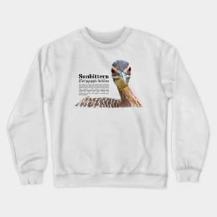 Sunbittern torpical bird black text Crewneck Sweatshirt